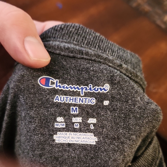 Champion Gray Authentic Tee Waynsburg University Medium - Picture 3 of 4